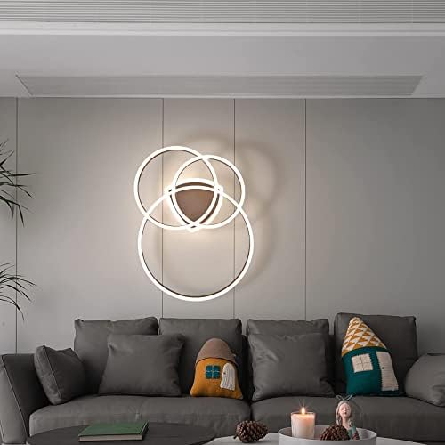 Каијуан модерна LED таванска светлина со далечинско, затемнето осветлување на светло на таванот, 3 круг близу до таванот светло, спална