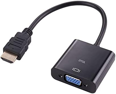 DTOL HDMI до VGA, позлатен HDMI до VGA адаптер за компјутер, десктоп, лаптоп, компјутер, монитор, проектор, HDTV, Chromebook, Raspberry
