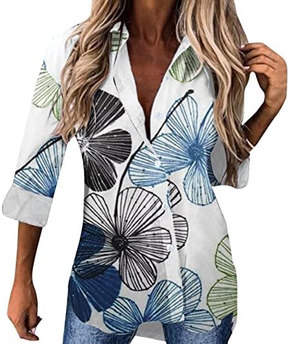 Дами хавајски кошули бизнис обичен градиент во боја со долг ракав фустан кошула пролет тенка бохо кошула