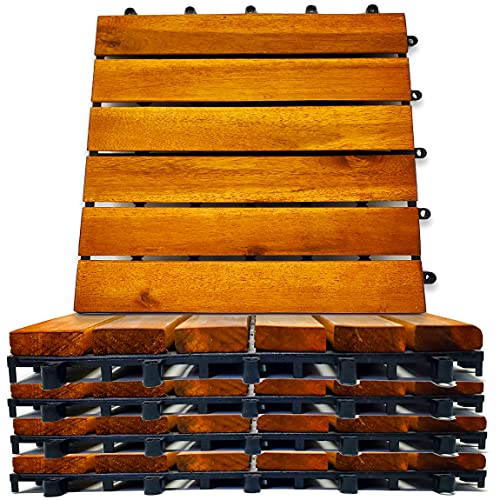 Вклучени плочки за палуби - Снимки заедно дрвени подови | 12 x 12 Acacia Hardwood Outdoor Thinging за внатрешен двор | Кликнете на подот