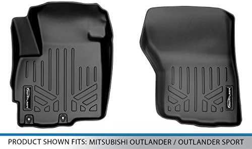 SmartLiner Custom Fit Fort Clone Mats 1-ви ред лагер сет црно за 2011-2022 Mitsubishi Outlander/Outlander Sport