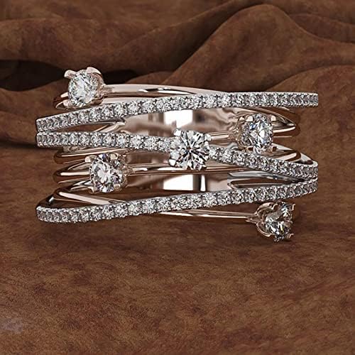 Моден женски дијамант за отворање на отворено прстен цирконски ангажман венчален прстен со отворен срцев прстен