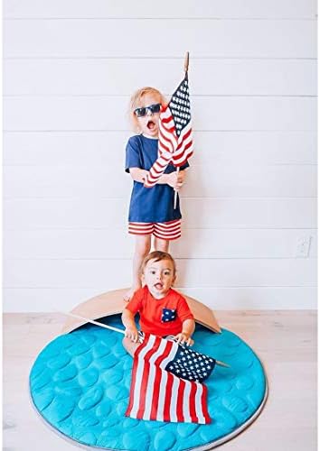 Единствени бебешки момчиња патриотска 4-ти јули летна облека од 2 парчиња