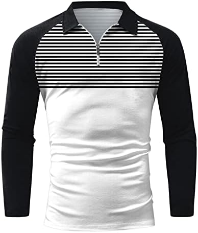 Xxbr долги ракави патент Поло кошули за мажи, улична мода во боја на бои, обична маица есен спортски голф врвови