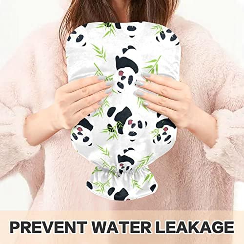 Шишиња со топла вода со покритие симпатична торба за топла вода од панда за олеснување на болката, затоплување на рацете, рачни нозе