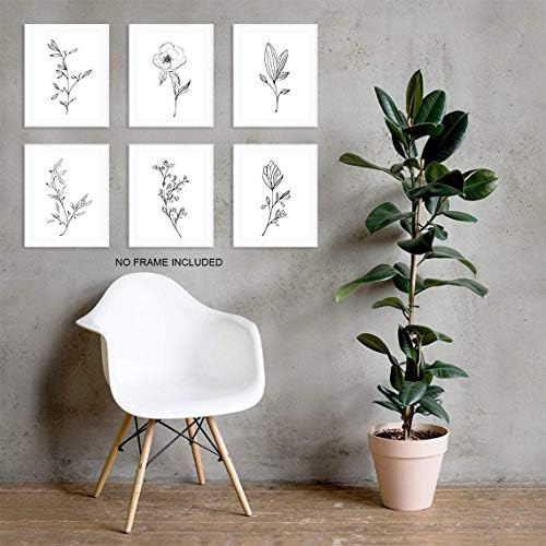 Ботанички растителни wallидни печати, минималистичка wallидна уметност, црна и бела wallидна уметност, растителен wallиден декор,