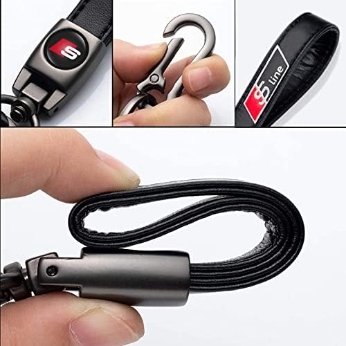 Клуч за ланец на клучеви за автомобили за клуч за автомобили, кожен клуч за клучеви за клучеви со лого компатибилно со линијата Audi S1 ​​S1