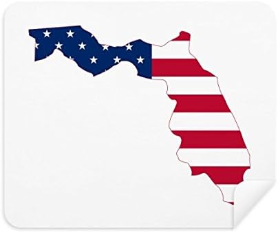Флорида САД Мапа Ѕвезди Ленти Знаме Облик Чистење Крпа Екран Почиста 2 парчиња Велур Ткаенина