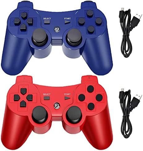 ЏИНХОАБФ Безжичен Контролер ЗА PS3 Контролер, Вградена Двојна Вибрациона Гејмпад Компатибилна за Playstation 3, Со Кабел За Полнач