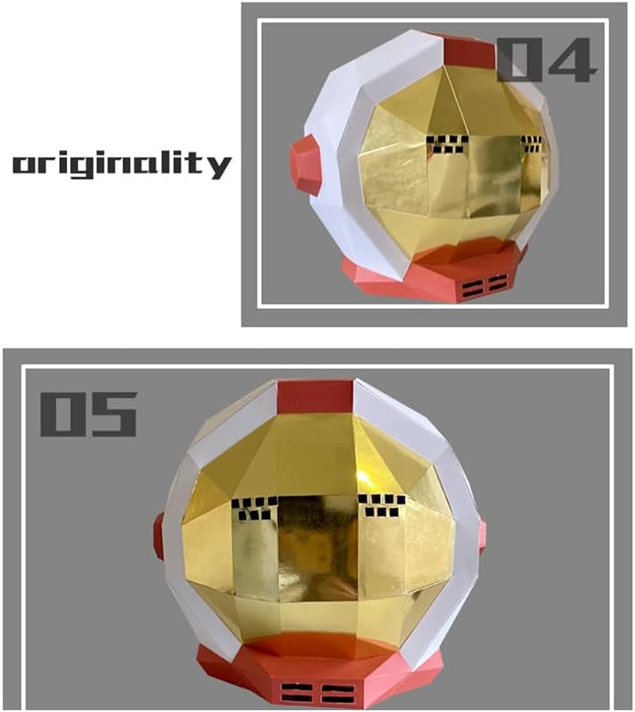 Вселенски астронаут хартија модел маска за костуми за забава, низок поли 3Д -хартија уметност оригами, DIY занаетчиски подарок рачно изработен