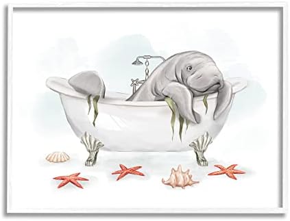 СТУПЕЛ ИНДУСТРИИ МАНАТИЕ МАНЕВИ LИВОТ ПРИМЕН Сликање во бања за бања, врамена wallидна уметност, Дизајн од Зивеј Ли