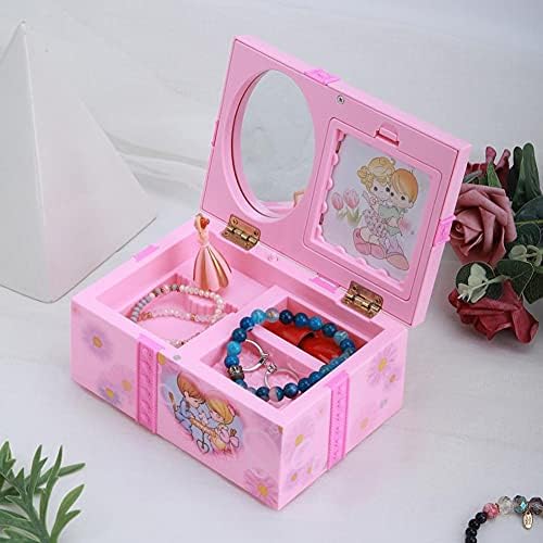 Zgjhff розова танцување девојка музичка кутија украси дома украси за накит организатор музичка кутија