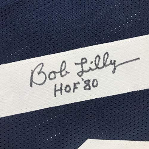 Автограмиран/потпишан Боб Лили Хоф 80 Далас Денот на благодарноста Фудбал Jerseyерси JSA COA