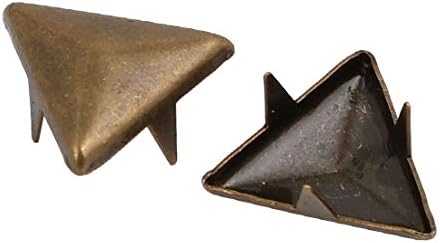 Нов LON0167 200PCS 12мм Триаголник во форма на хартија Бред бронзен тон за сноп -книги DIY занает (200 Stücke 12mm Dreieckförmige Papier