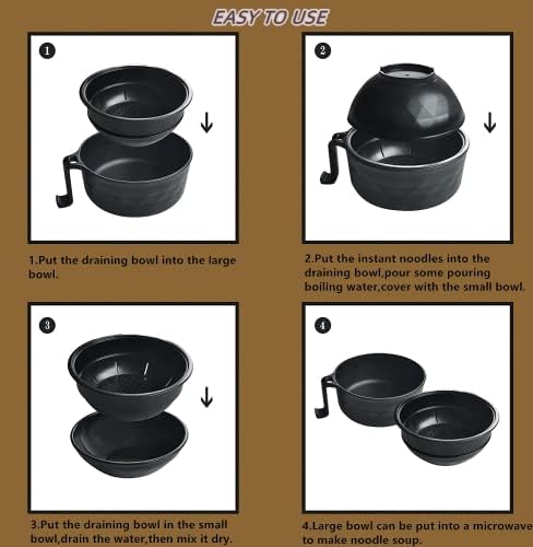 Choubaguai Ramen Shoker Ramen Bowl Set со прибор за јадење и четка и чаша микробранова тестенинска чинија колеџ дом за домување најважни работи