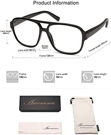 АМОМОМА 3 Спакувајте Преголеми Очила За Читање На Пружински Шарки За Пружини За Жени Мажи, Ретро Сино Светло Компјутерски Читач РАМКА АМ6081