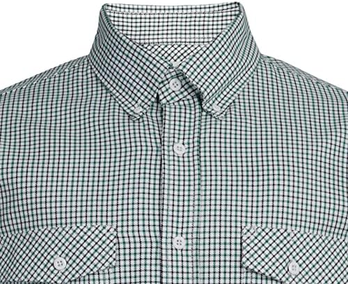 WorkWeya FR кошули за мажи со долг ракав 6.5oz памук карирани пламени отпорни на заварување кошули