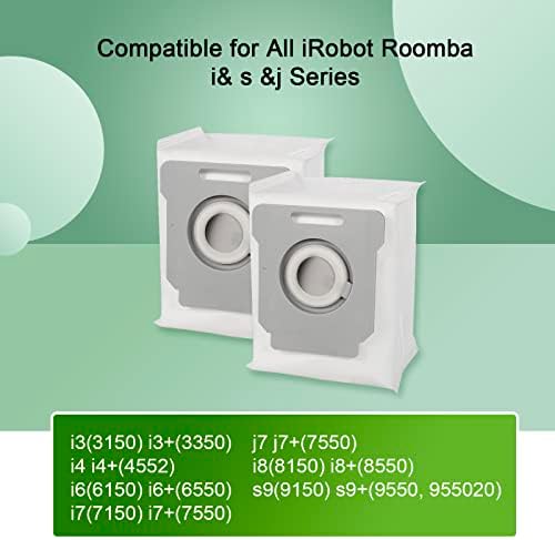 Zundus 6 пакувања на вакуумски кеси за еднократно користење. Компатибилен со Irobot Roomba I & S&J серија. Заменува iRobot Roomba i3+i4+i6+i7+i7plus