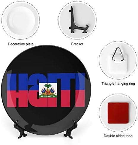 Знаме на Хаити што виси керамичка декоративна чинија со приказ за приказ Прилагодени годишнини за свадбени подароци за родители, нејзиниот