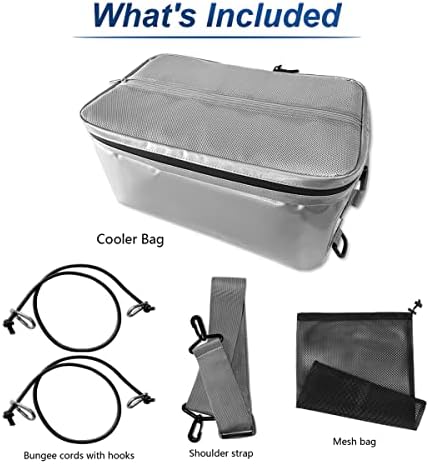 Wandooer Водоотпорна SUP Cooler Bag за табла со лопатка, 15 лични капацитети за ладилник за кајак за сурфање, изолирана изолирана ладилна палуба-си-сива