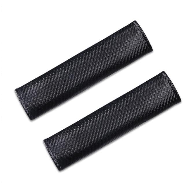 AOUBOU 2 парчиња црни јаглеродни влакна со автомобилски ленти Покриени ленти за рамо за ленти Безбедносни ремени Перници за рамо