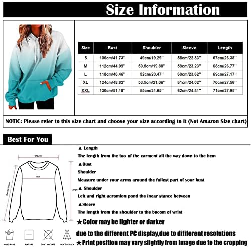 Врза за бојадисување за женски графички дизајн естетски лабави градиентни бои жени со кошула со качулка