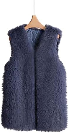 Arhbrg faux крзно елеци за жени кои не се лежени без ракави јакна моден џемпер отворено предниот кардиган лесна