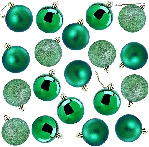 Орнаменти од 48-пакувања со 48-пакувања-Зелени распрскувани мали божиќни топки декорација, избрани 3-финични сјајни, мат, сјај,