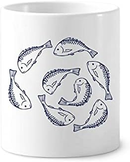 Риба морска храна опкружувана храна за заби, држач за пенкало за пенкало, чаша за молив за молив