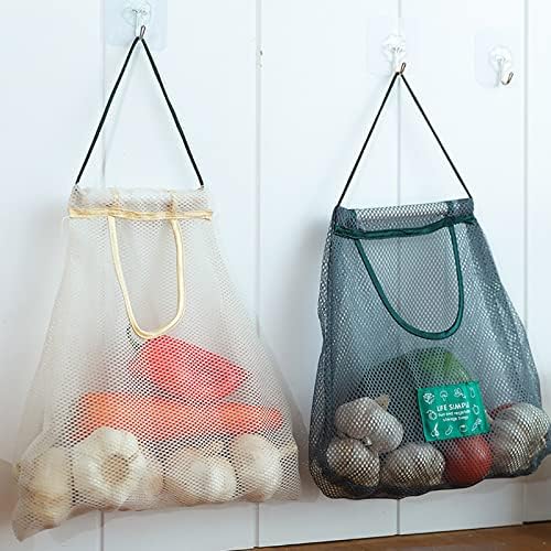 Разделувач На Контејнери за храна Висечка Торба За Складирање Зеленчук И Овошје Кујнски Прибор Висечки Ѕид Полиестерски Дишечки Чанта