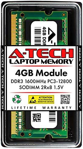 A-Tech 4gb RAM МЕМОРИЈА Замена За Samsung M471B5273DH0-CK0 | DDR3 1600MHz PC3-12800 2Rx8 1.5 V SODIMM 204-Pin Мемориски Модул