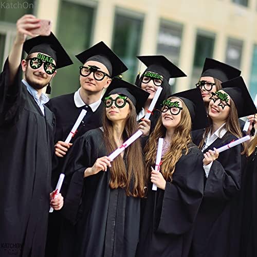 Katchon, зелена дипломирање очила 2023 - Пакет од 12 | Дипломирање Фото штанд реквизити 2023 година за зелена матурска украсна класа од