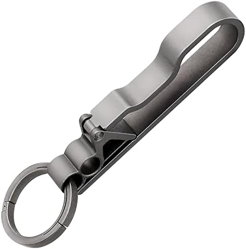 Титаниум Клип за брзо ослободување на клучот, држач за клуч за клучеви со тешки ремени со клуч со клучен прстен uiinosoo за мажи
