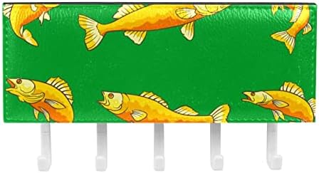 Муски Риби Зелена Позадина Решетката Организатор со 5 Куки Ѕид Бања Кујна Полица Решетката Мултифункционален Полица За Складирање