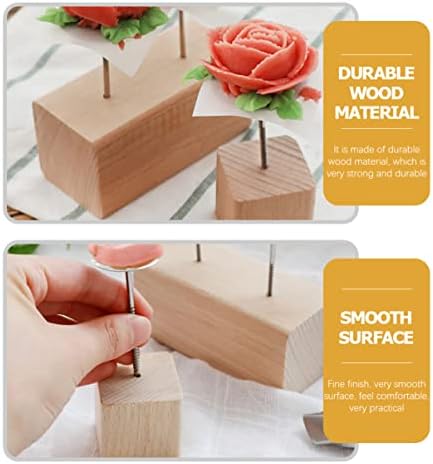 Предиво од 15 парчиња табели за украсување со повеќекратна употреба на нокти за шлаг за шлаг држач за држач за цвет, дрвена