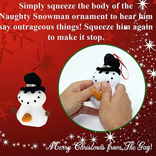 Теки играчки-нечисти валкани зборувајме Снежен човек смешен украс на дрво со 3 смешни цитати за празниците
