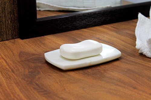КЛЕО - Белиот мермер камен сапун сапун додатоци за бања, када или басен за миење