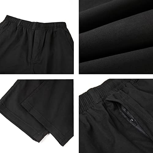Wzikai Mens Cargo Pants Еластични џогери на половината за мажите тренингот џемпери обични долги панталони