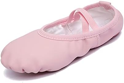 Балерина станови за девојки кожа Сплит единствени чевли за танцување за дете/мало дете/големо дете