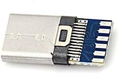 Lysee Plug & Connectors - 5 PCS USB 3.1 тип C машки кабелски приклучоци приклучок за приклучок за приклучок за компјутерски приклучок