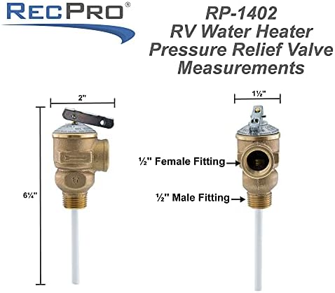 Вентил за олеснување на температурата на Recpro RV и притисок и 1/2 превентер за проток на грб со вентил за проверка