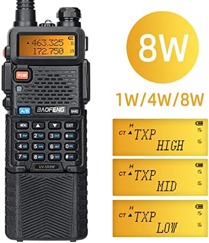 Baofeng UV-5R 8W висока моќна преносна двонасочна радио 3800mAh батерија со 18,8 инчи тактички кабел за тактичка антена со тактичка антена