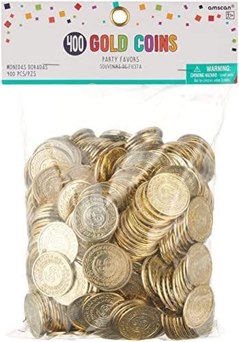 Амскан Пластични Монета Мега Партија Фаворизира, Пакет од 400, Злато