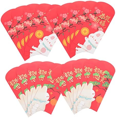БЕСТОЈАРД 20 парчиња 2023 Година На Зајакот Црвени Пакети Подарок Од Хартија Кинески Црвени Пликови Црвени Чанти Црвени Подароци Пакет Со Пари