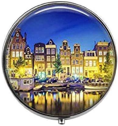Познати Градови Во Светот Амстердам-Амстердам Уметност Фото Пилула Кутија - Шарм Пилула Кутија-Стакло Бонбони Кутија