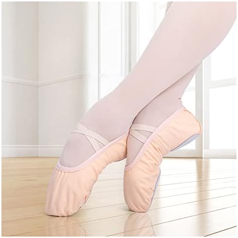 Балетски чевли со хокаи платно меки единствени балетски папучи за танцување вежбаат чевли жени танцувачки чевли