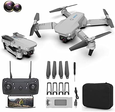 Teocary Mini Drone со камера, HD FPV камера далечински управувачки играчки со надморска височина Држете без глава режим 1 Клуч за