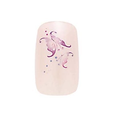 2x Кала професионален комплет за нокти со воздушна четка во розова глазура со виолетова пеперутка 87653 + датотека за нокти на Aviva Eco