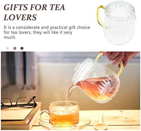 Хемотон стаклен чај чај 700 мл чиста стаклена чајник со инфузер шпорет чај котел со филтерски цветни чајници за чај од чај за лабава лисја