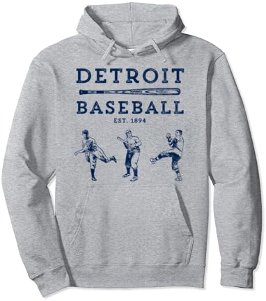 Класичен бејзбол фан на Детроит Ретро Худи